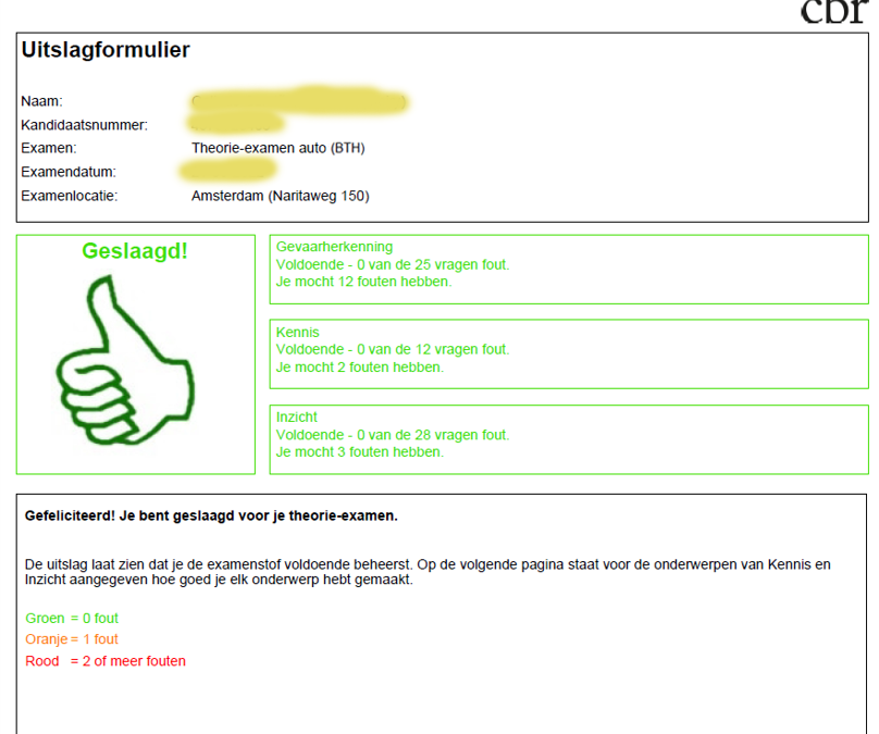 Theorie-examen vanaf 7 april