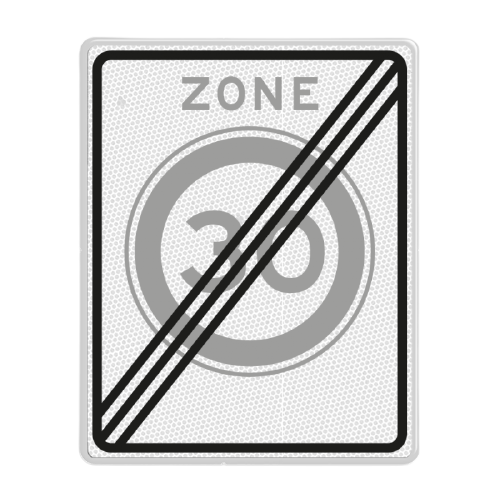 End zone speed limit 30 km/h 